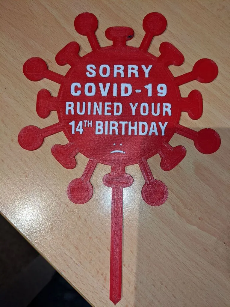 Covid-19 Birthday cake topper