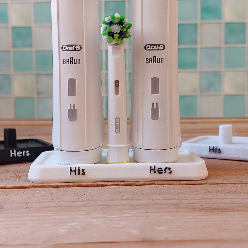 His and Hers Oral B 3757 Toothbrush Stand