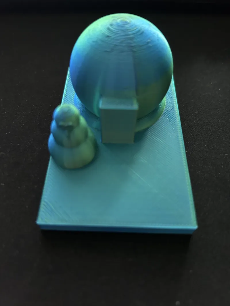 Igloo with snowman