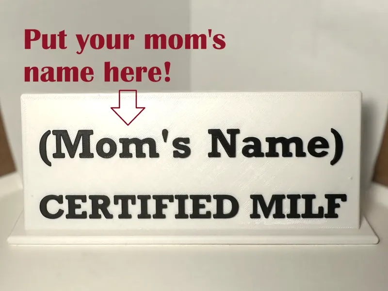 Certified Milf Customized Nameplate for Mother Day