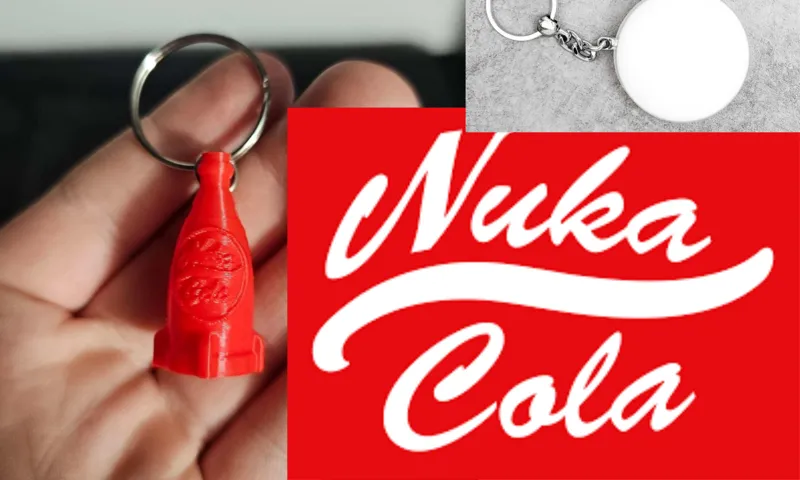 nuka cola keychain with keyring loop