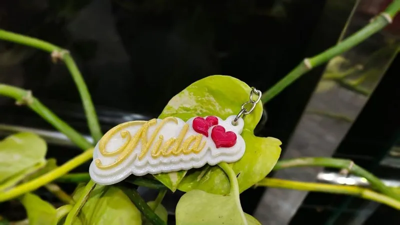 Key chain (Name nida) with hears