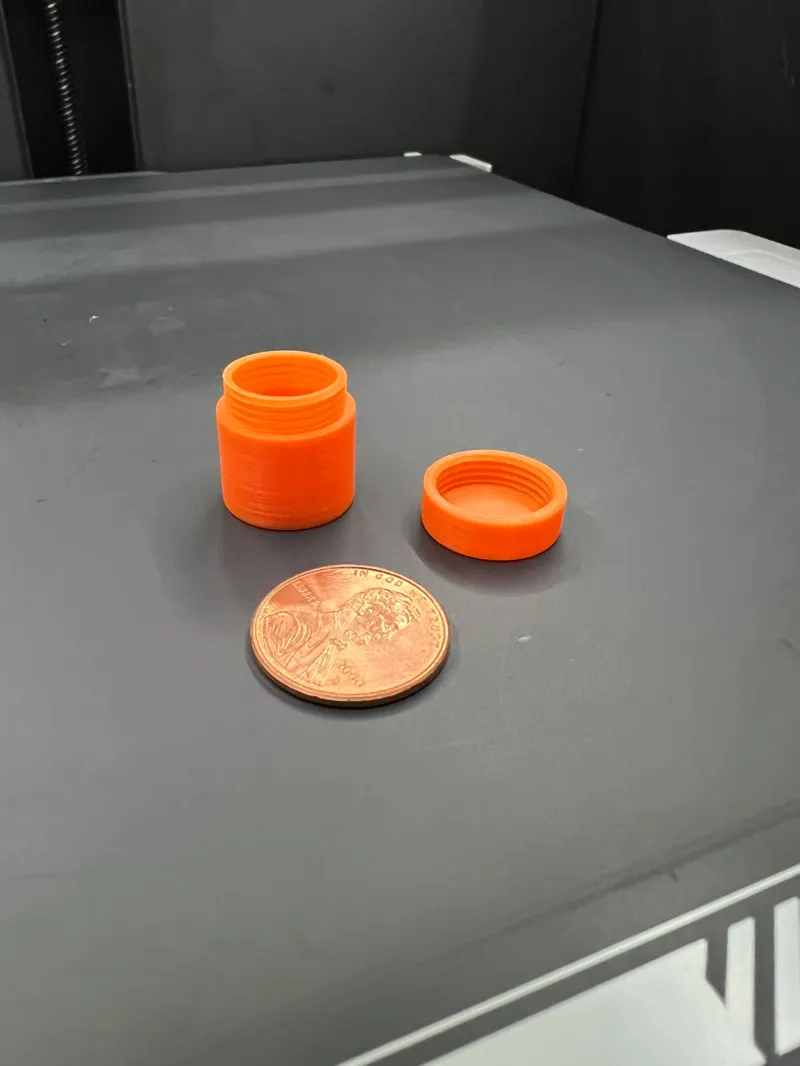 Small threaded container