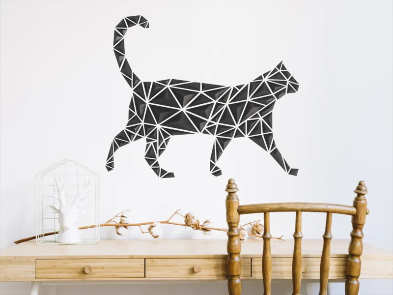 Geometric Cat wall art