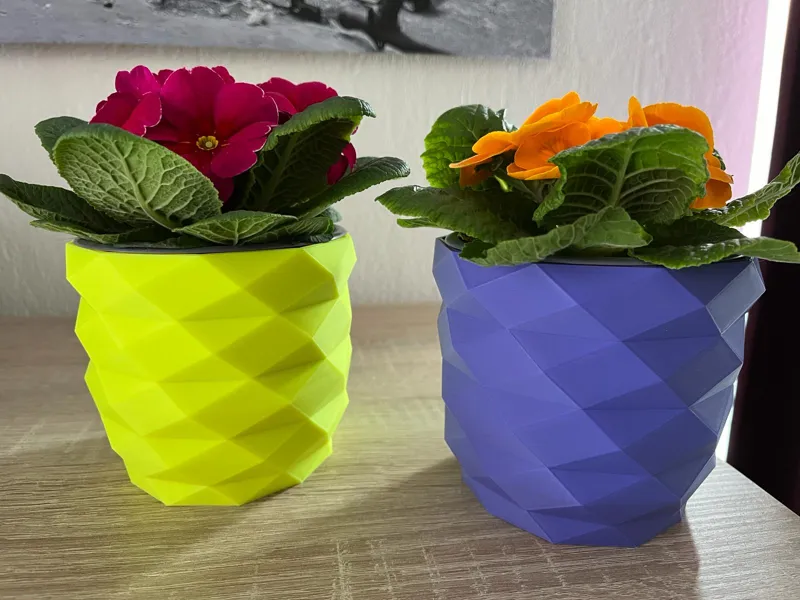 flower pot in low poly pineapple style
