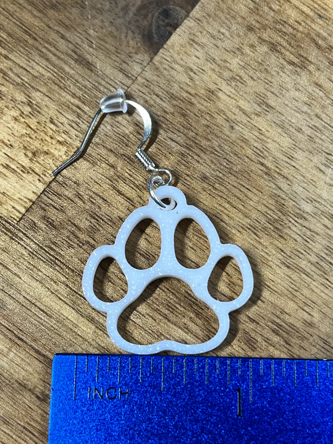Paw Print Earring view 2