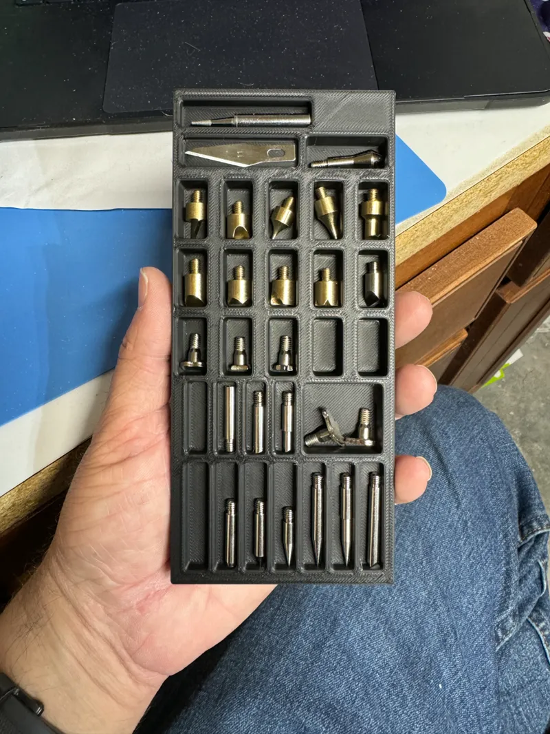 Wood burning tool tips tray 