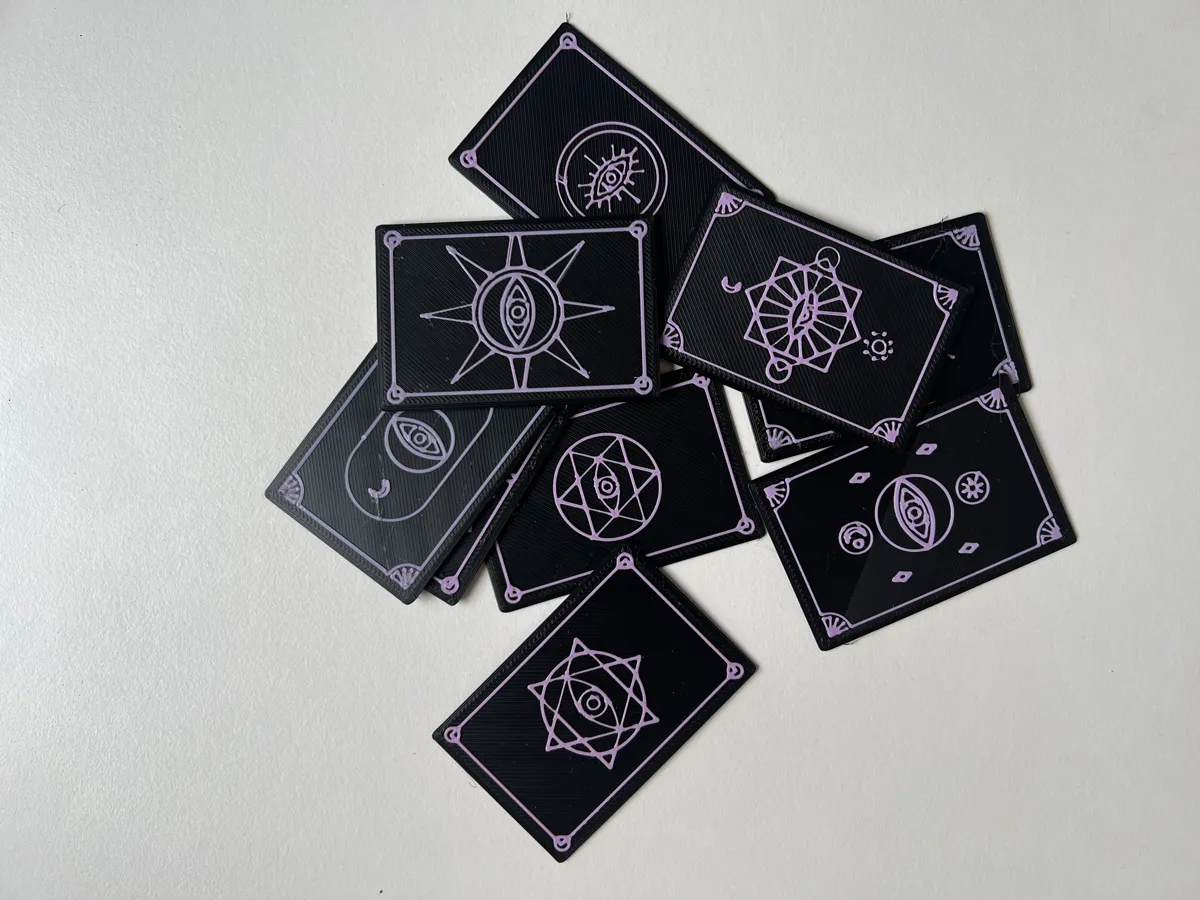 Cards with magic symbols - Free 3D Print Model - MakerWorld