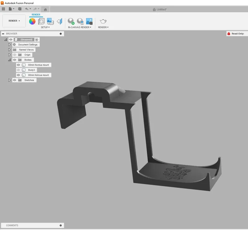 Noctua fan mount for MC board