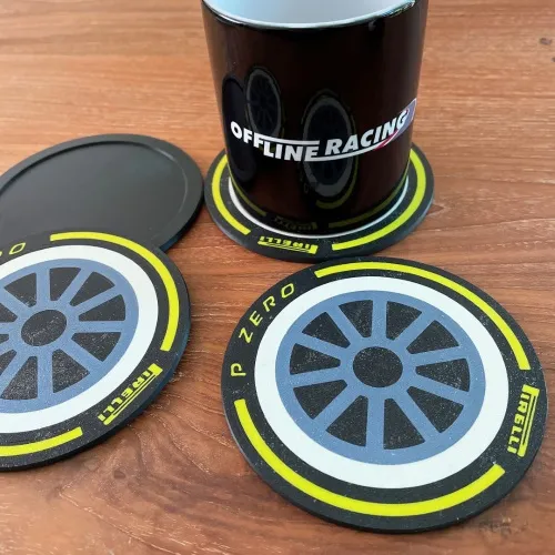 F1 Pirelli 18" Tire Coasters Pzero and Cinturato