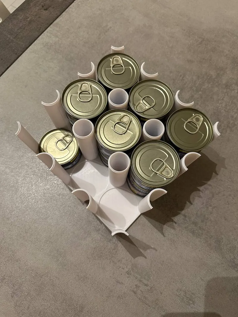 Organizer for tuna cans