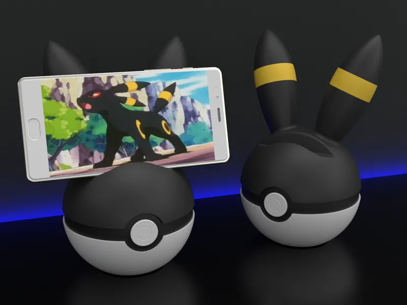 Umbreon Ball Phone Holder: Umbreon Pokeball Design