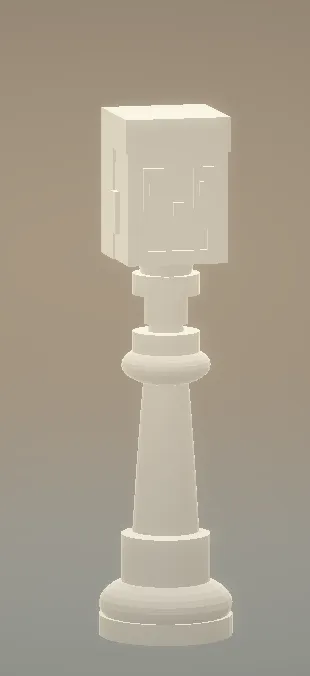 Block Head Chess Piece