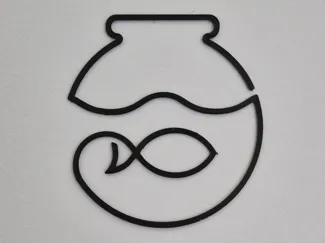 One Line Aquarium Fish Wall Decoration 