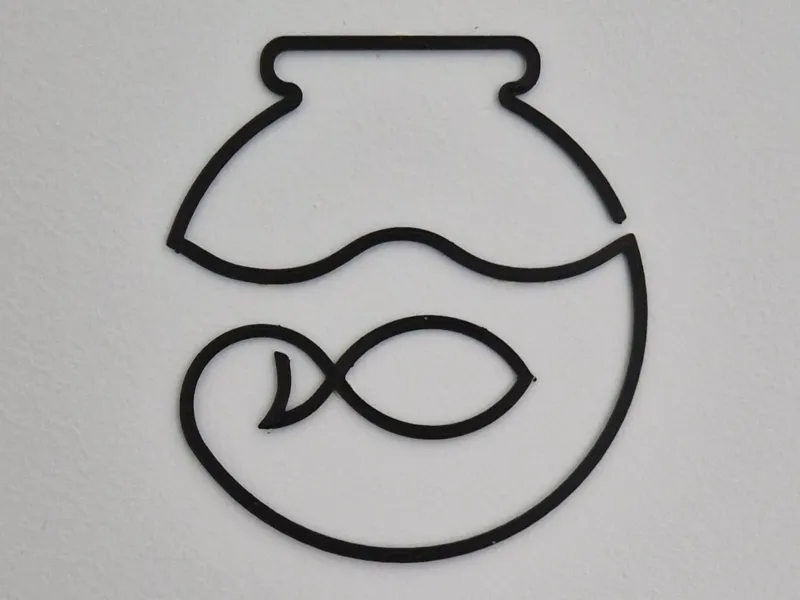 One Line Aquarium Fish Wall Decoration 