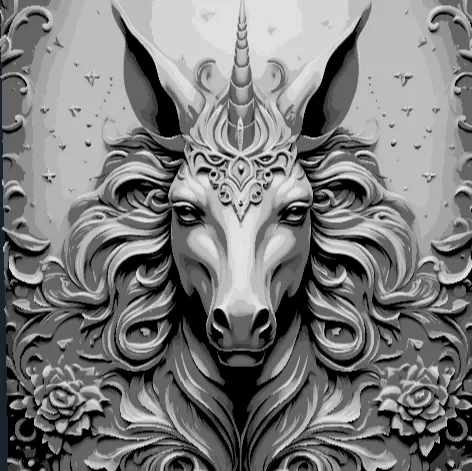 Hueforge - Unicorn Grey Scale