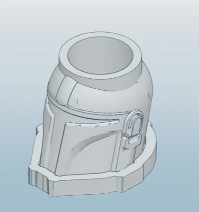 Small Mandalorian plant pot with drainage holes