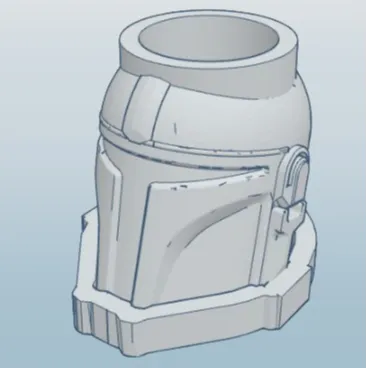 Mandalorian Pot With Drainadge Holes: Medium Size