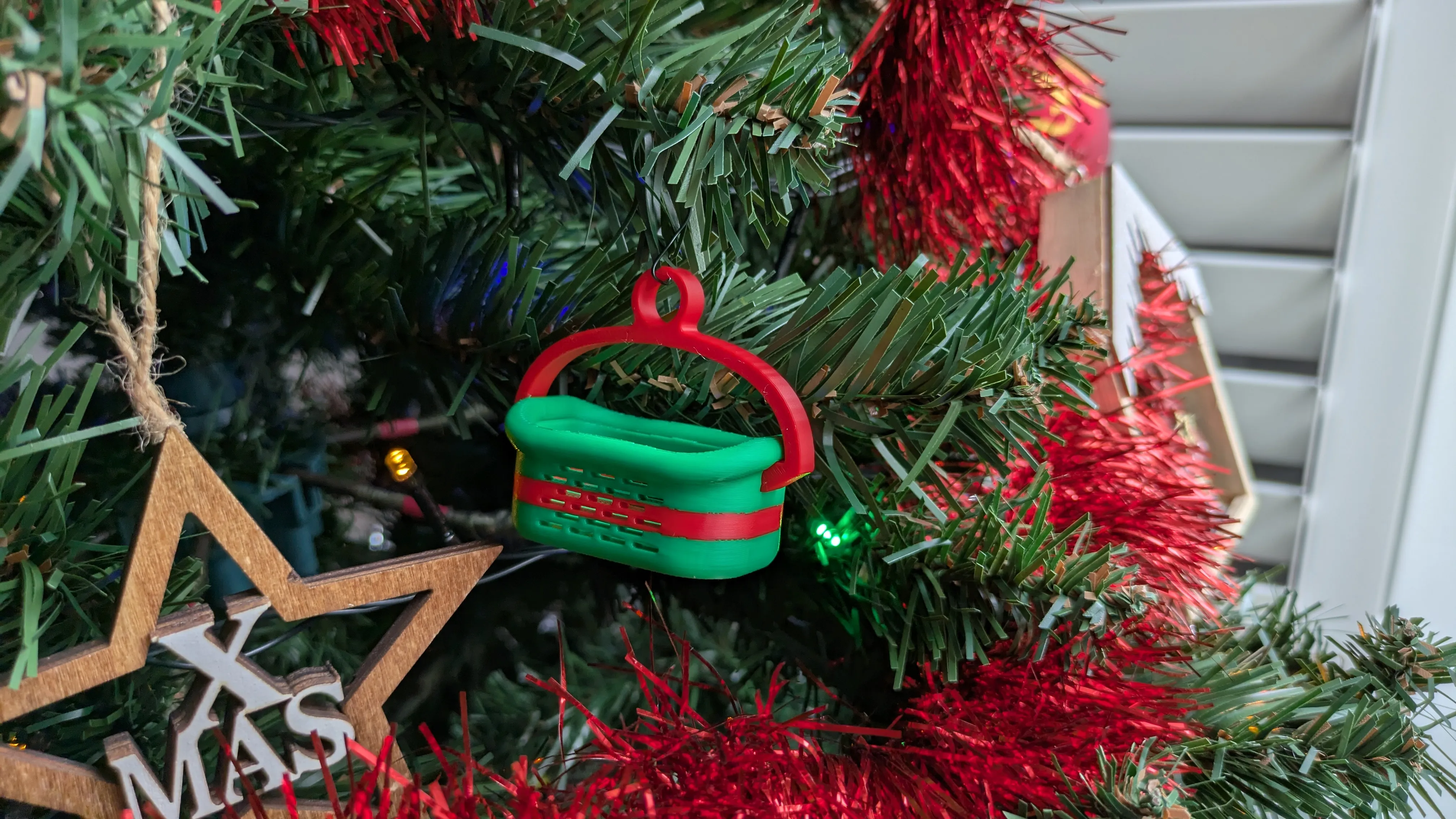 Peg Basket Christmas Ornament