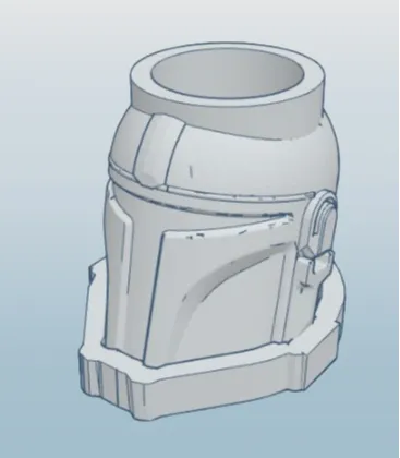 Large Mandalorian plant pot with drainage holes