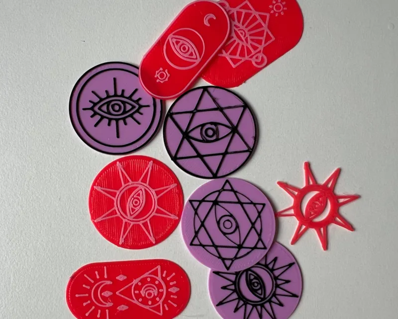 Pendants and insignias with magic symbols
