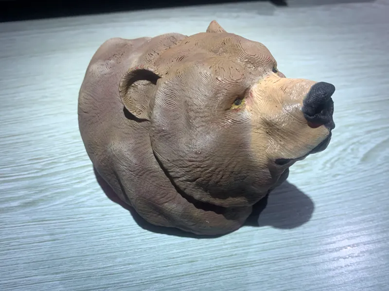 meticulous grizzly bear bust 