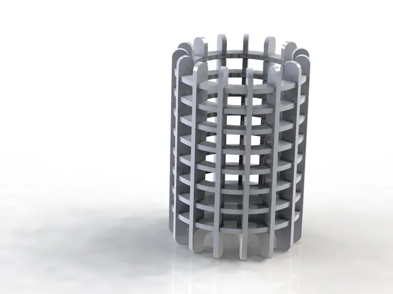 Ribbed pen holder