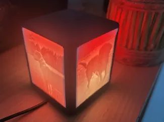 Lithophane cube RGB lamp