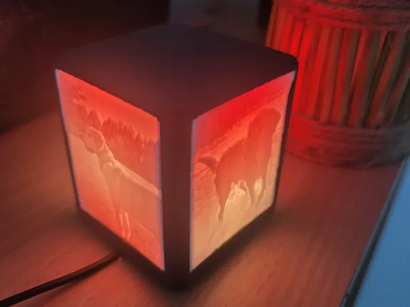 Lithophane cube RGB lamp