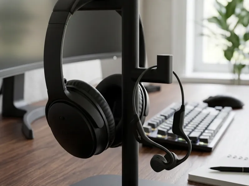jawbone headset + headphone stand