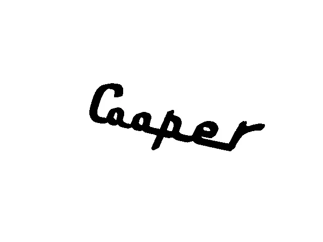 vintage mini cooper cooper script logo