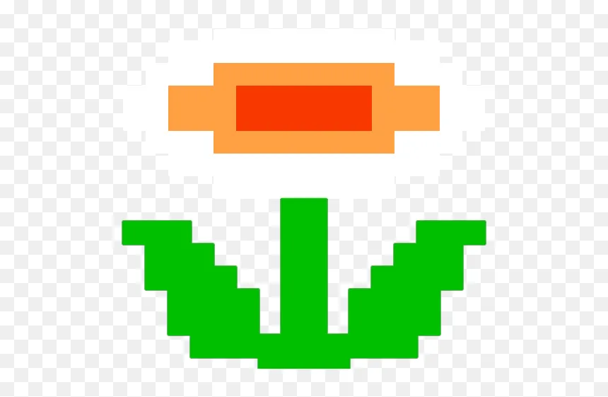 Drawn Fire Flower - Super Mario Bros Nes Flower, HD Png Download - vhv