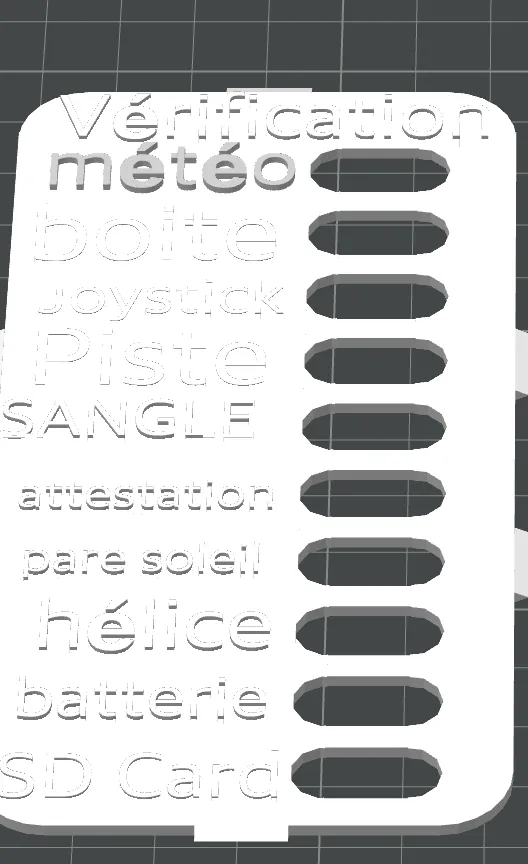 Liste de contrôle avant vol du drone