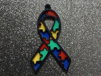Autism Awareness Ribbon Keychain