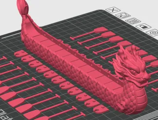 Loong Boat Assembly Test 01端午龙舟船桨支架