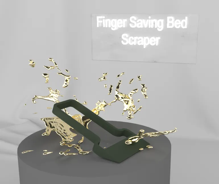 20 degree finger saving bed scraper