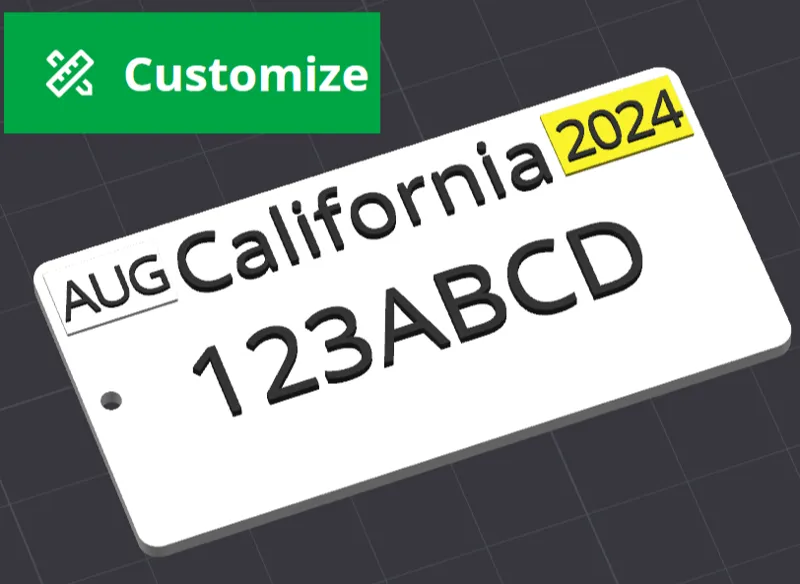 Custom Keychain License Plate