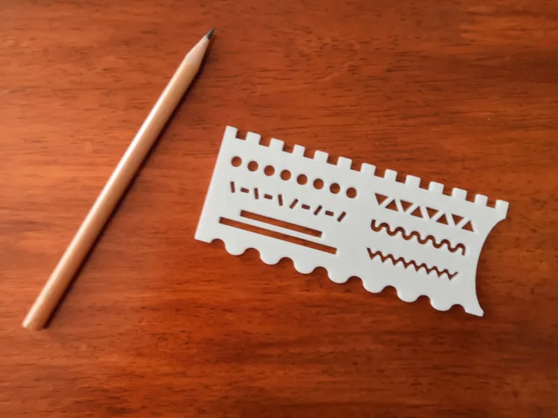 Trancing template - Ruler for underlining