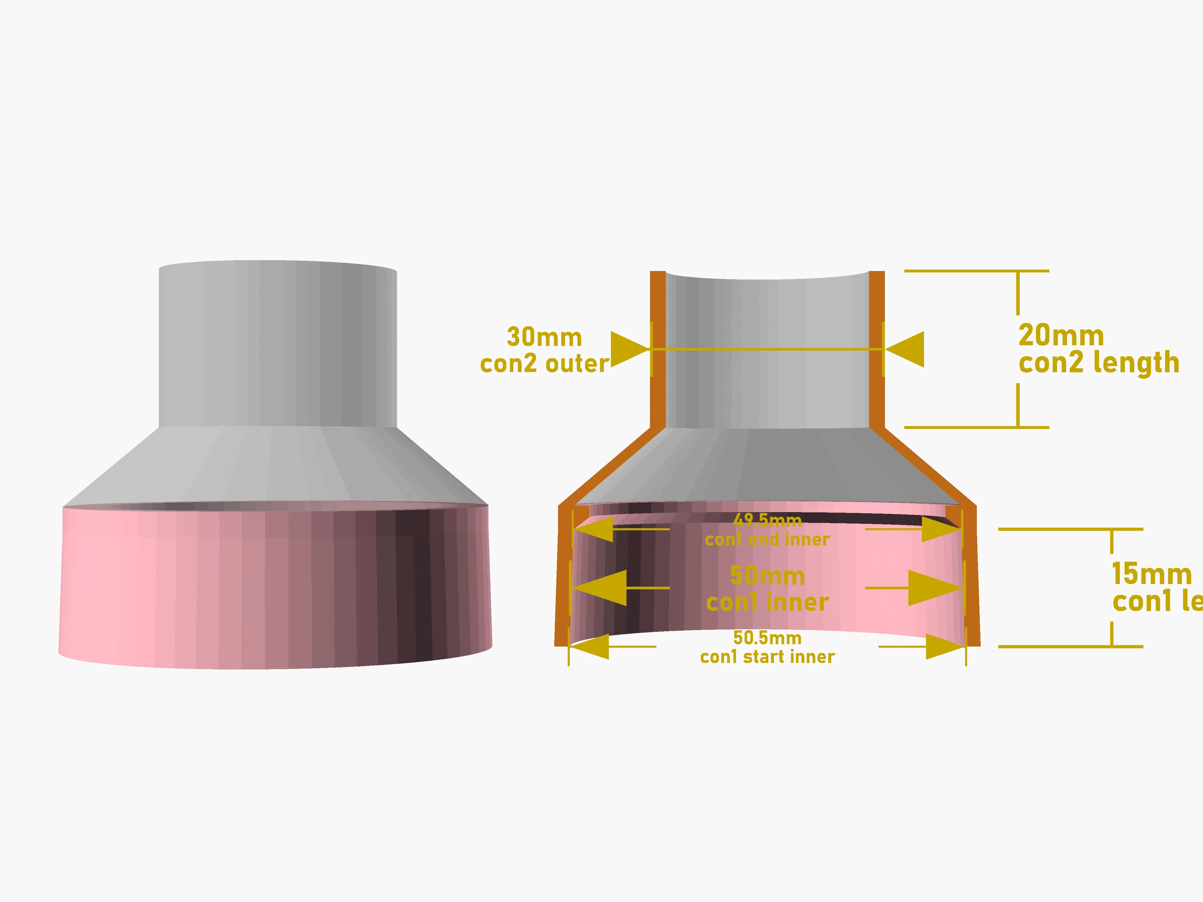 Parametric vacuum hose connector by ostat makerworld