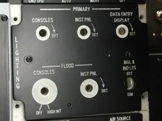 F-16 Simulator LIGHTING Panel
