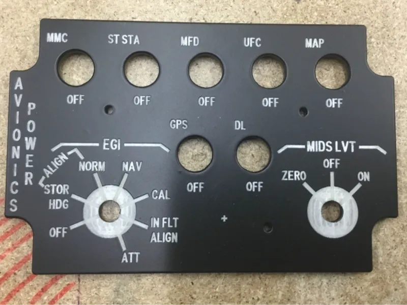 F-16 Simulator AVIONICS PWR M5.2 Panel