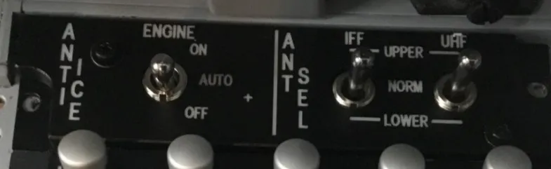F-16 Simulator ANTIICE Panel