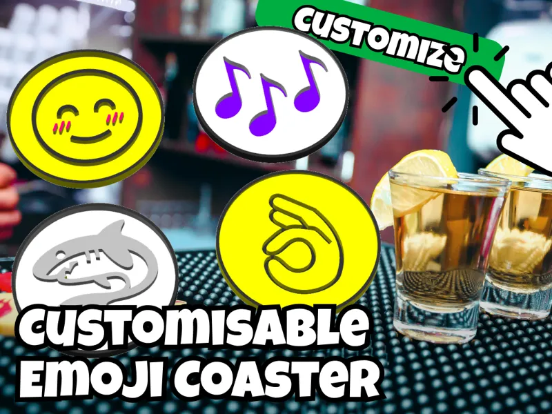 Customisable emoji coaster with stackable option