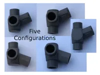 Coudes 3 voies 22,5°/45° pour tube PVC 1/2 pouce — photo 1