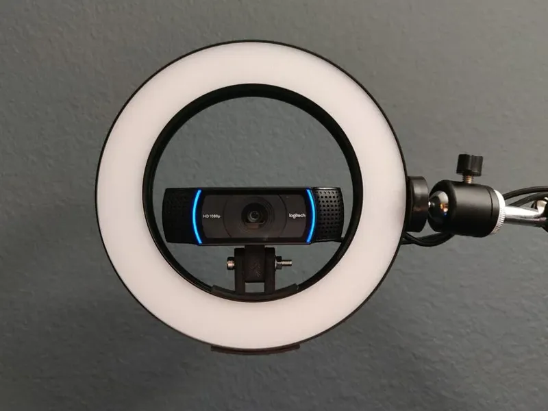 Ring light mount for Logitech c920 Webcam