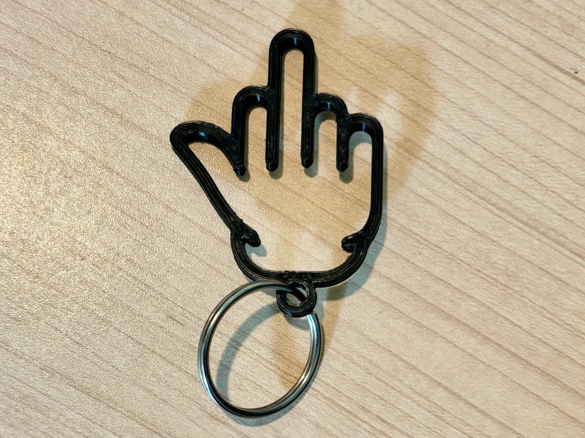 Funny Middle Finger Keychain by DuckyPrinted MakerWorld: Download Free 3D Models - 3D model önizlemesi