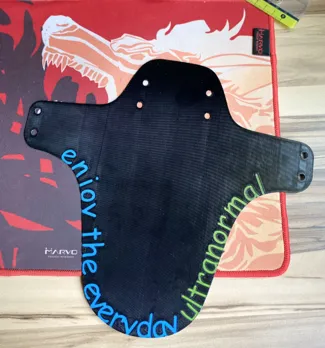 Mudguard with motivational text