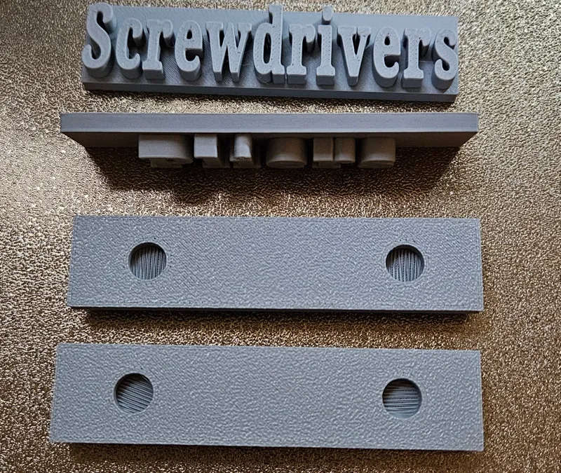 Toolbox label with magnet hole template