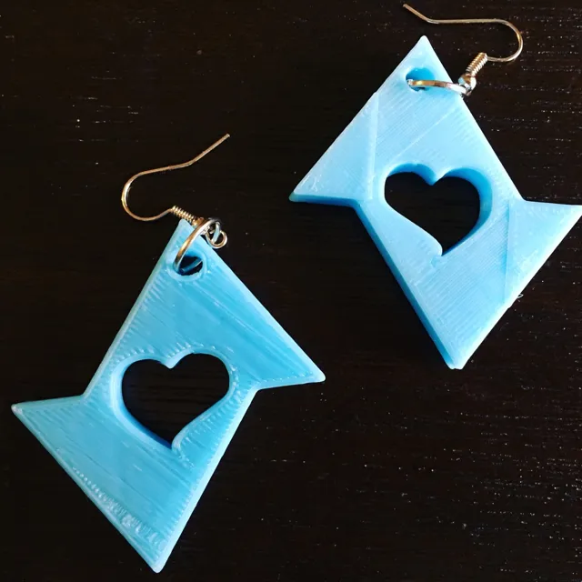 Triangle Heart Earrings