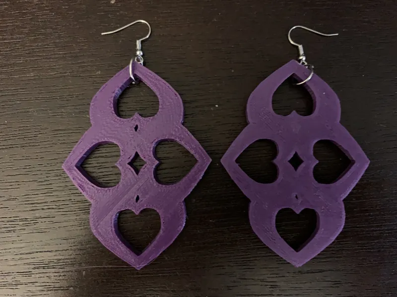 Heart Pattern Earrings Pair